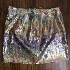 Patterned Sequin Skirt